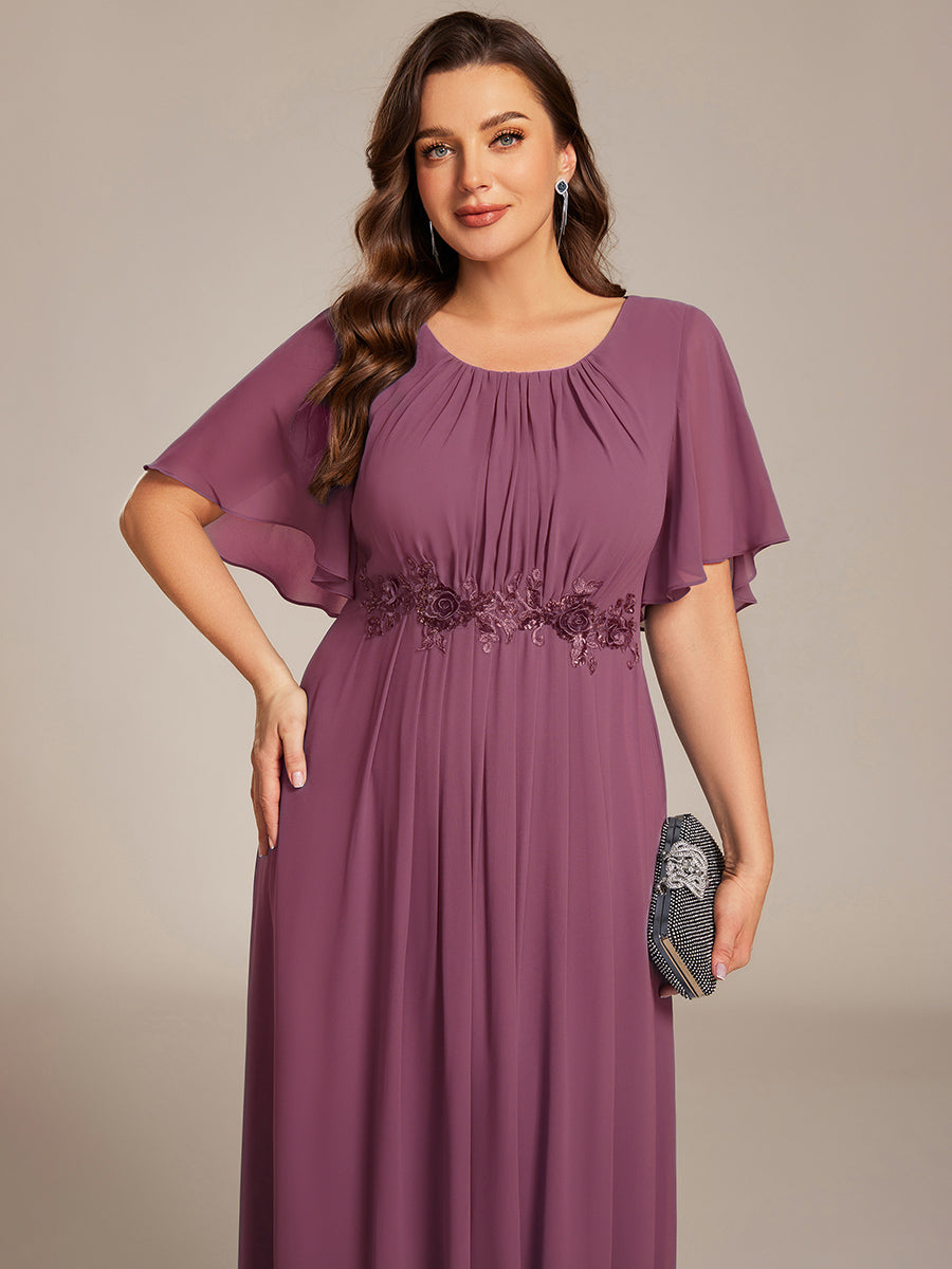 ever ASPYN|Pleated Applique Maxi Bridesmaid Dress