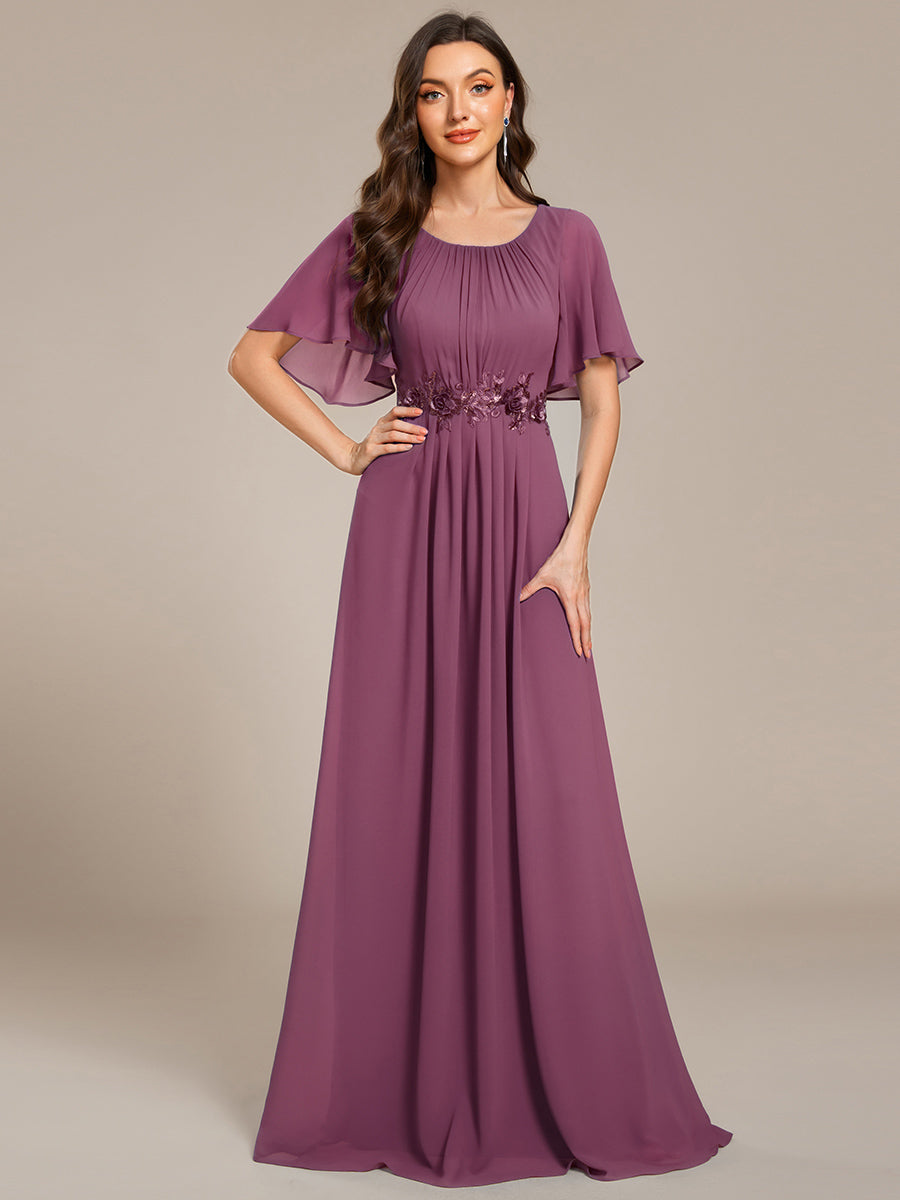 ever ASPYN|Pleated Applique Maxi Bridesmaid Dress