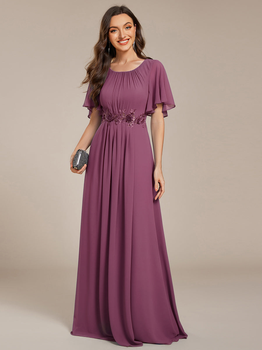 ever ASPYN|Pleated Applique Maxi Bridesmaid Dress