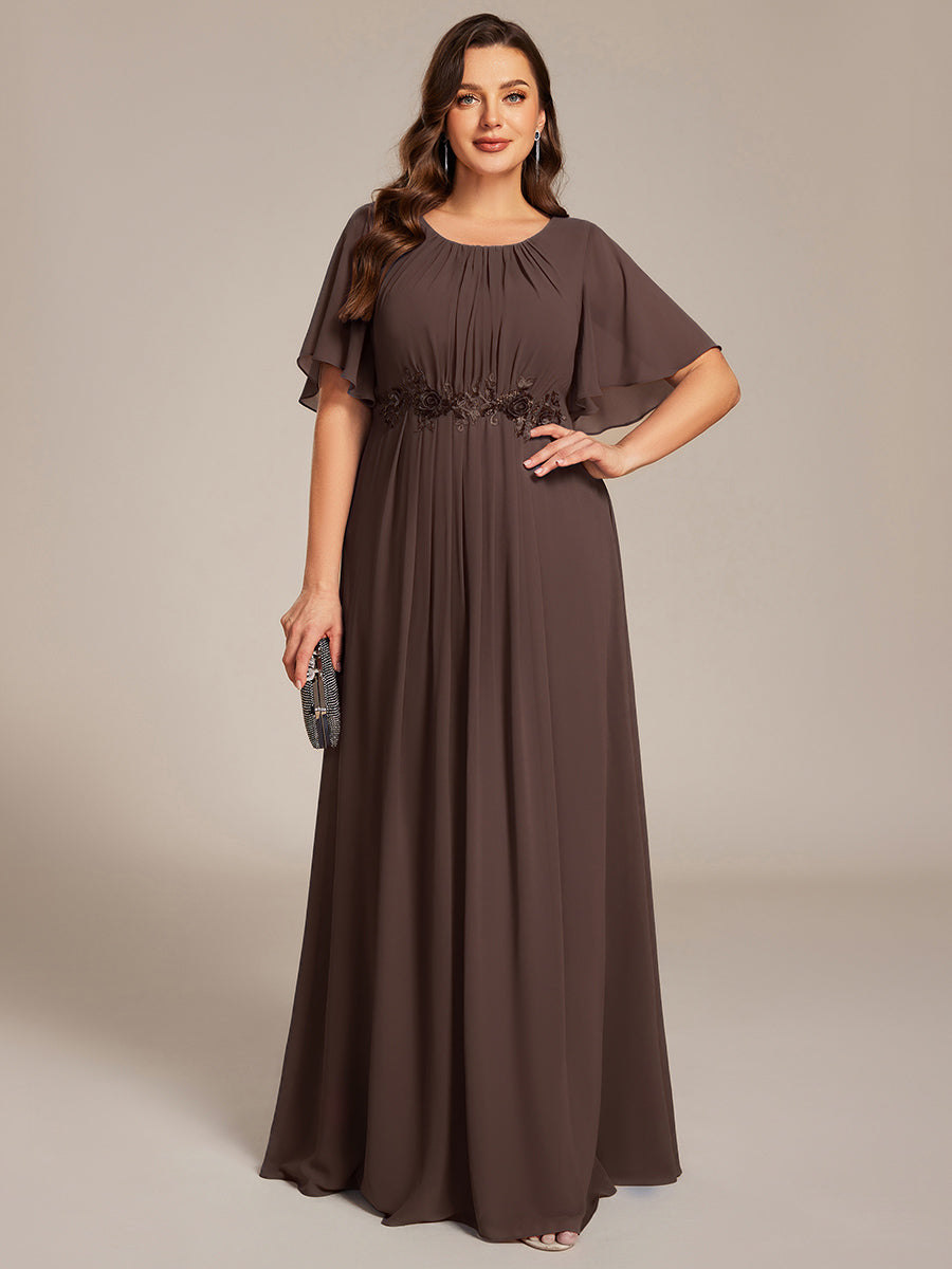 ever ASPYN|Pleated Applique Maxi Bridesmaid Dress