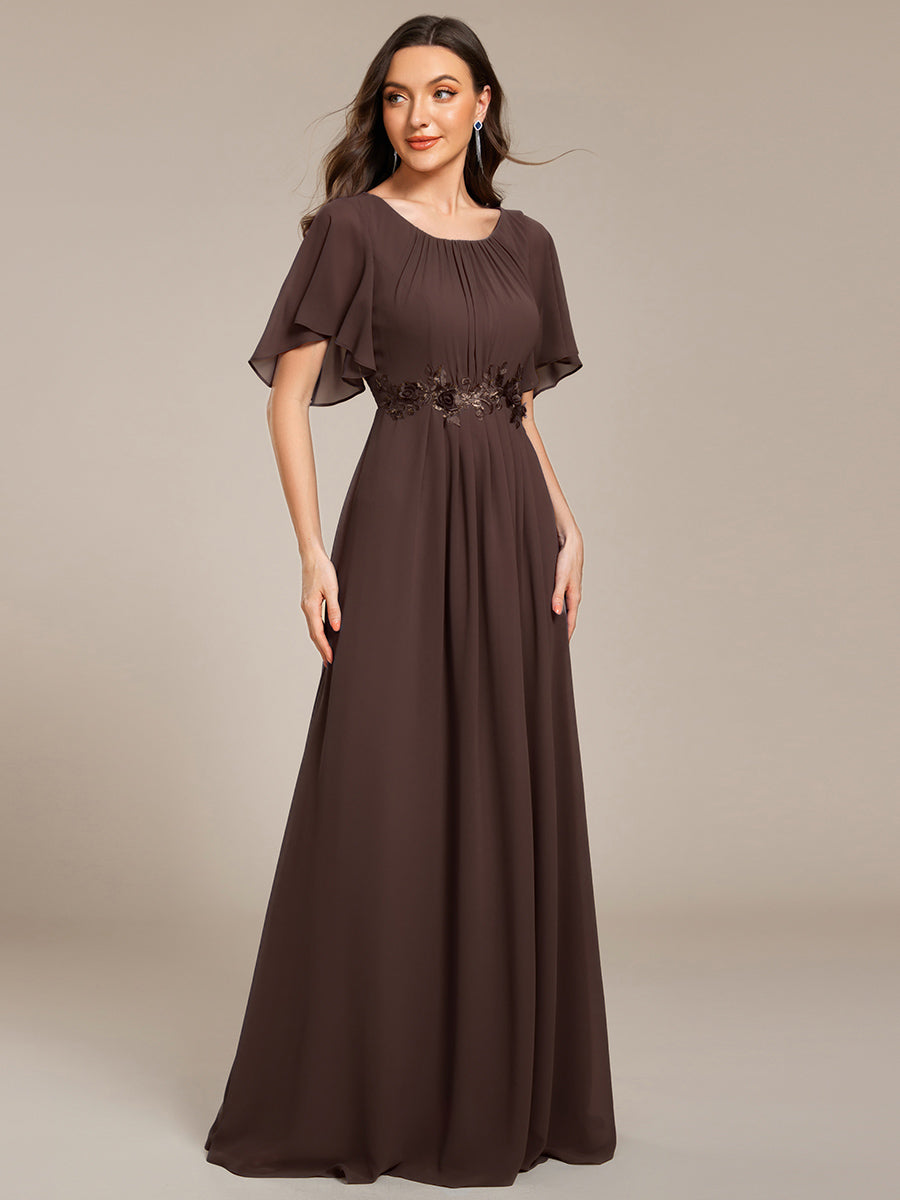 ever ASPYN|Pleated Applique Maxi Bridesmaid Dress