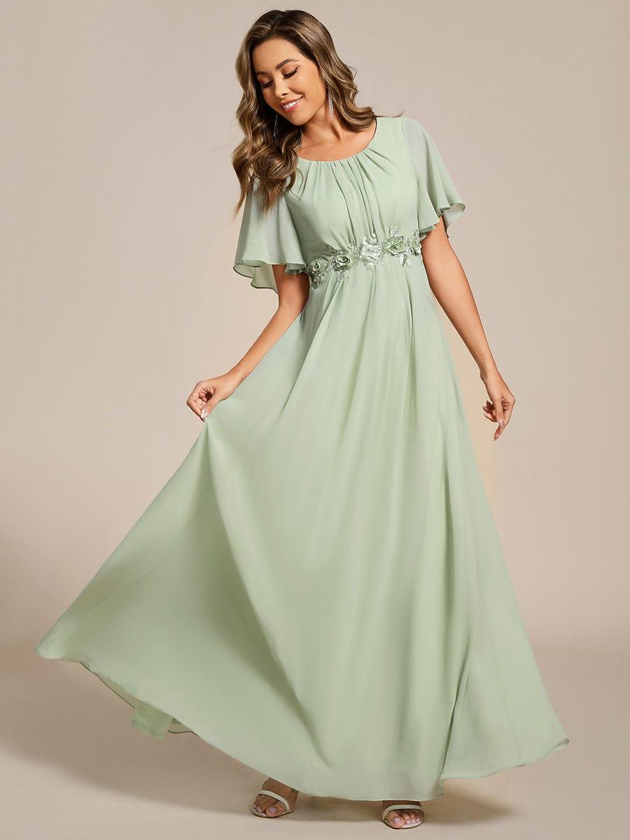 ever ASPYN|Pleated Applique Maxi Bridesmaid Dress