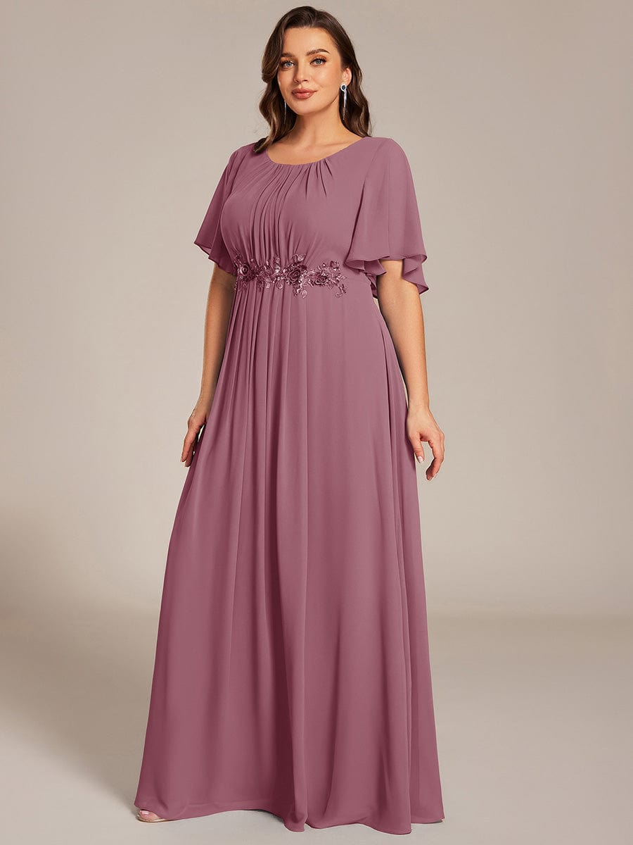 ever ASPYN|Pleated Applique Maxi Bridesmaid Dress