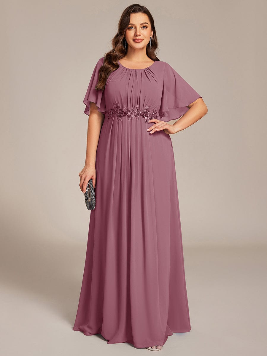 ever ASPYN|Pleated Applique Maxi Bridesmaid Dress