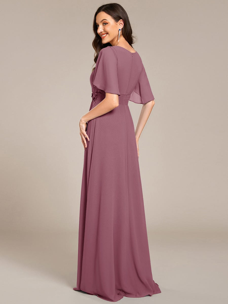 ever ASPYN|Pleated Applique Maxi Bridesmaid Dress