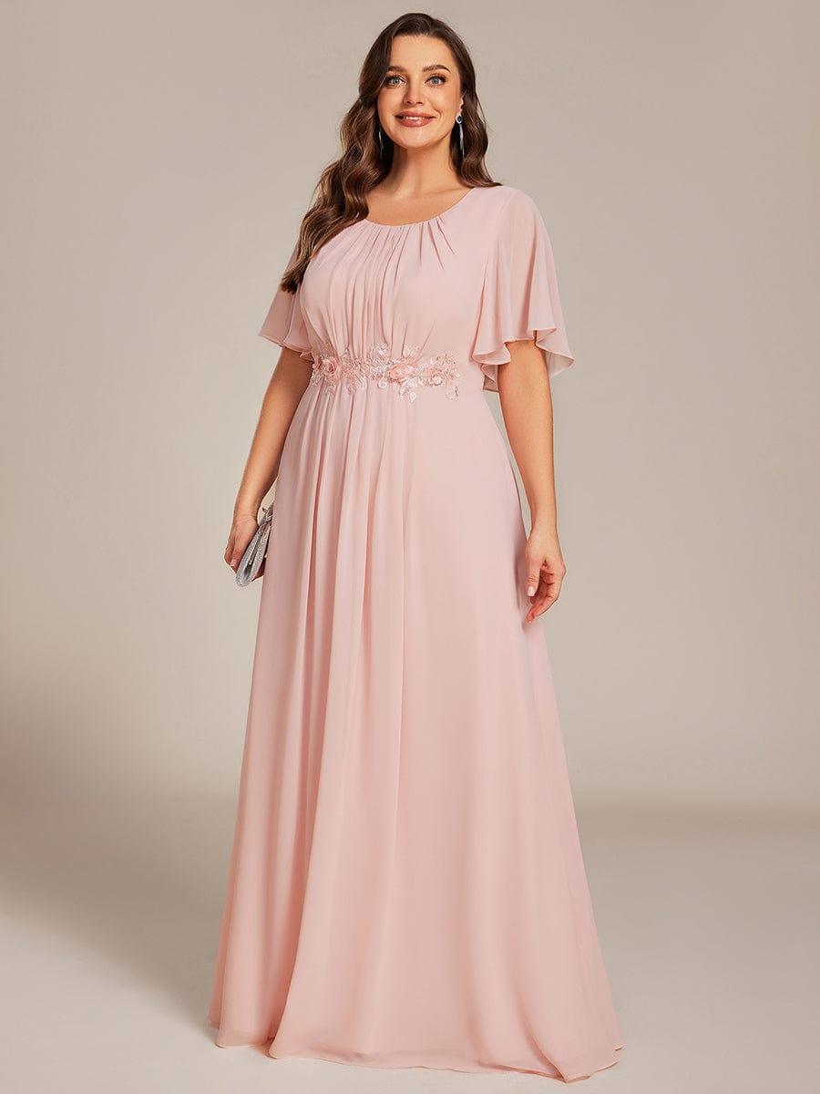 ever ASPYN|Pleated Applique Maxi Bridesmaid Dress