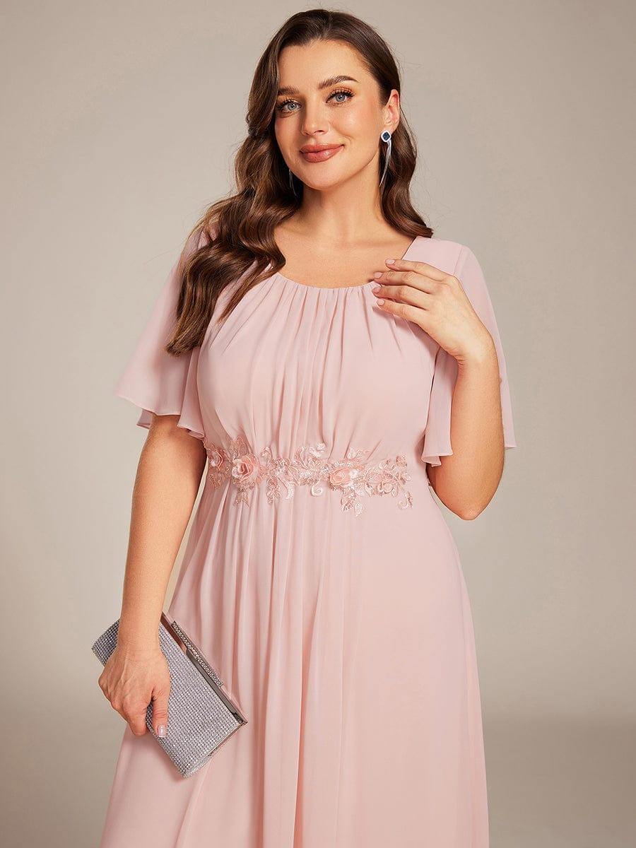 ever ASPYN|Pleated Applique Maxi Bridesmaid Dress