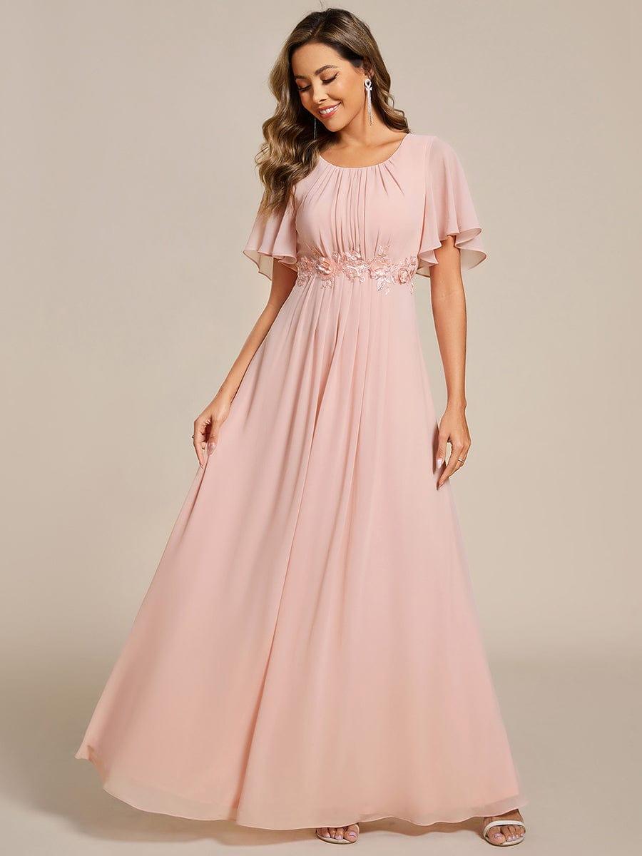 ever ASPYN|Pleated Applique Maxi Bridesmaid Dress