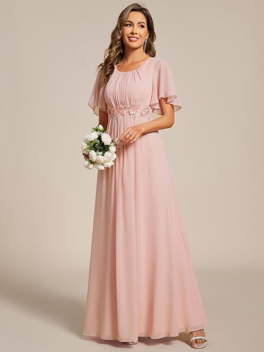 ever ASPYN|Pleated Applique Maxi Bridesmaid Dress