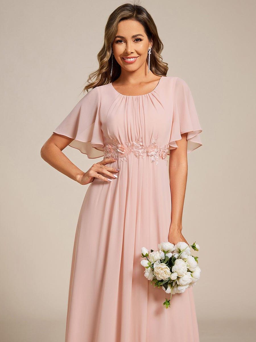 ever ASPYN|Pleated Applique Maxi Bridesmaid Dress