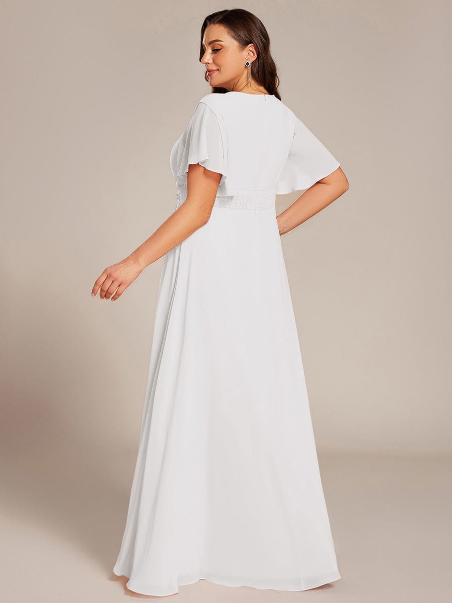 ever ASPYN|Pleated Applique Maxi Bridesmaid Dress
