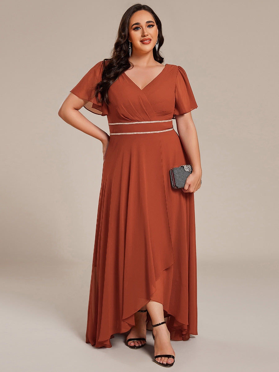 ever DAKOTA|High-Low Flowy Chiffon Wedding Guest Dress