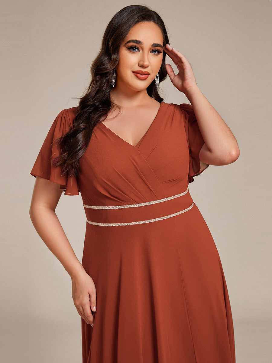 ever DAKOTA|High-Low Flowy Chiffon Wedding Guest Dress
