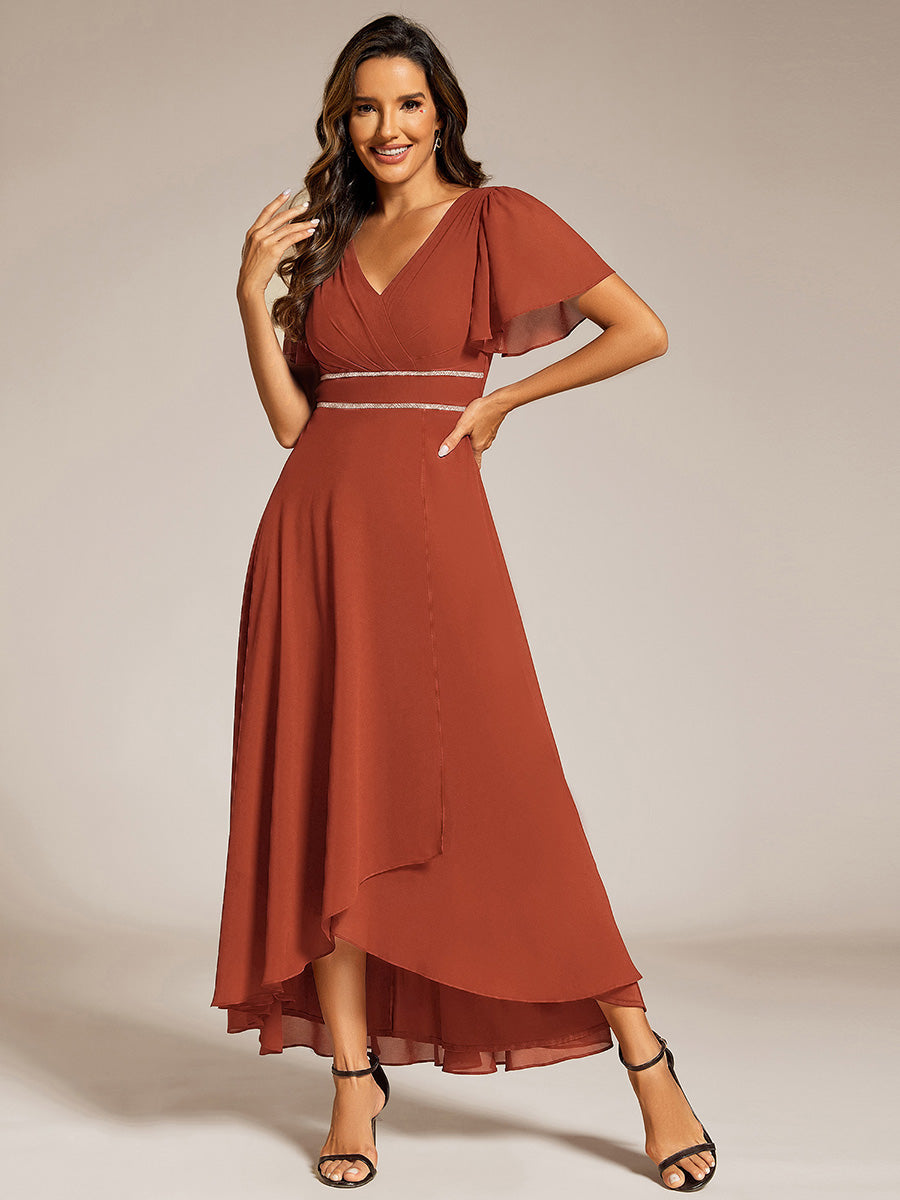 ever DAKOTA|High-Low Flowy Chiffon Wedding Guest Dress