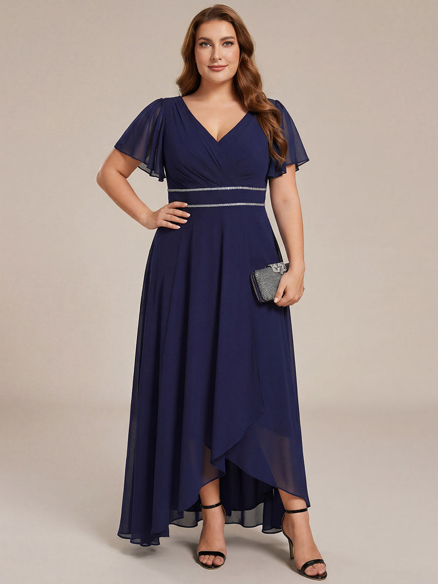 ever DAKOTA|High-Low Flowy Chiffon Wedding Guest Dress
