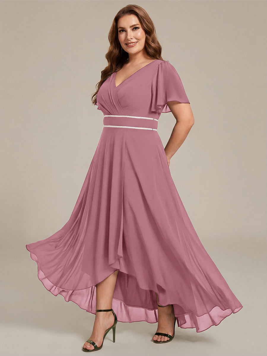 ever DAKOTA|High-Low Flowy Chiffon Wedding Guest Dress