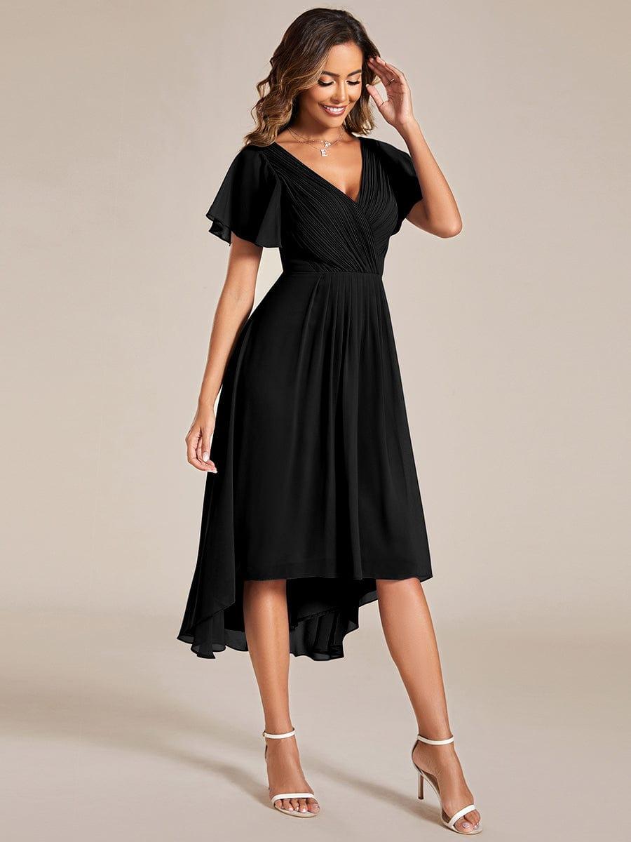 ever FAYE|Plus Size Pleated Midi Ruffles Sleeve Chiffon Bridesmaid Dress