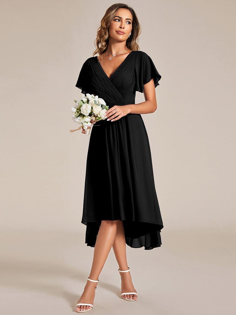 ever FAYE|Plus Size Pleated Midi Ruffles Sleeve Chiffon Bridesmaid Dress