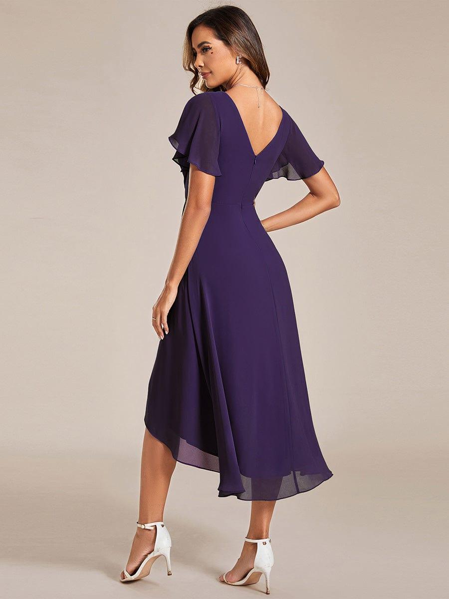 ever FAYE|Plus Size Pleated Midi Ruffles Sleeve Chiffon Bridesmaid Dress