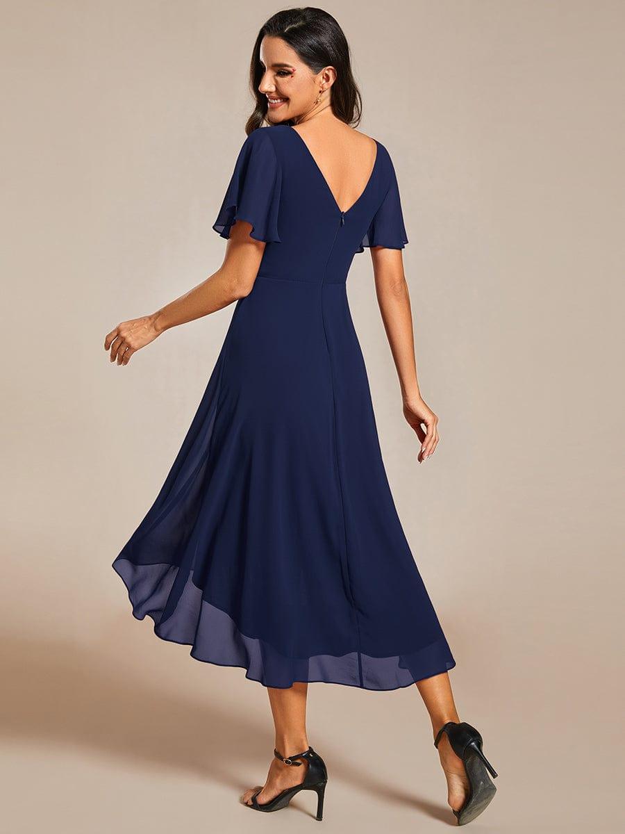 ever FAYE|Plus Size V-Neck Pleated Chiffon Midi Wedding Guest Dress