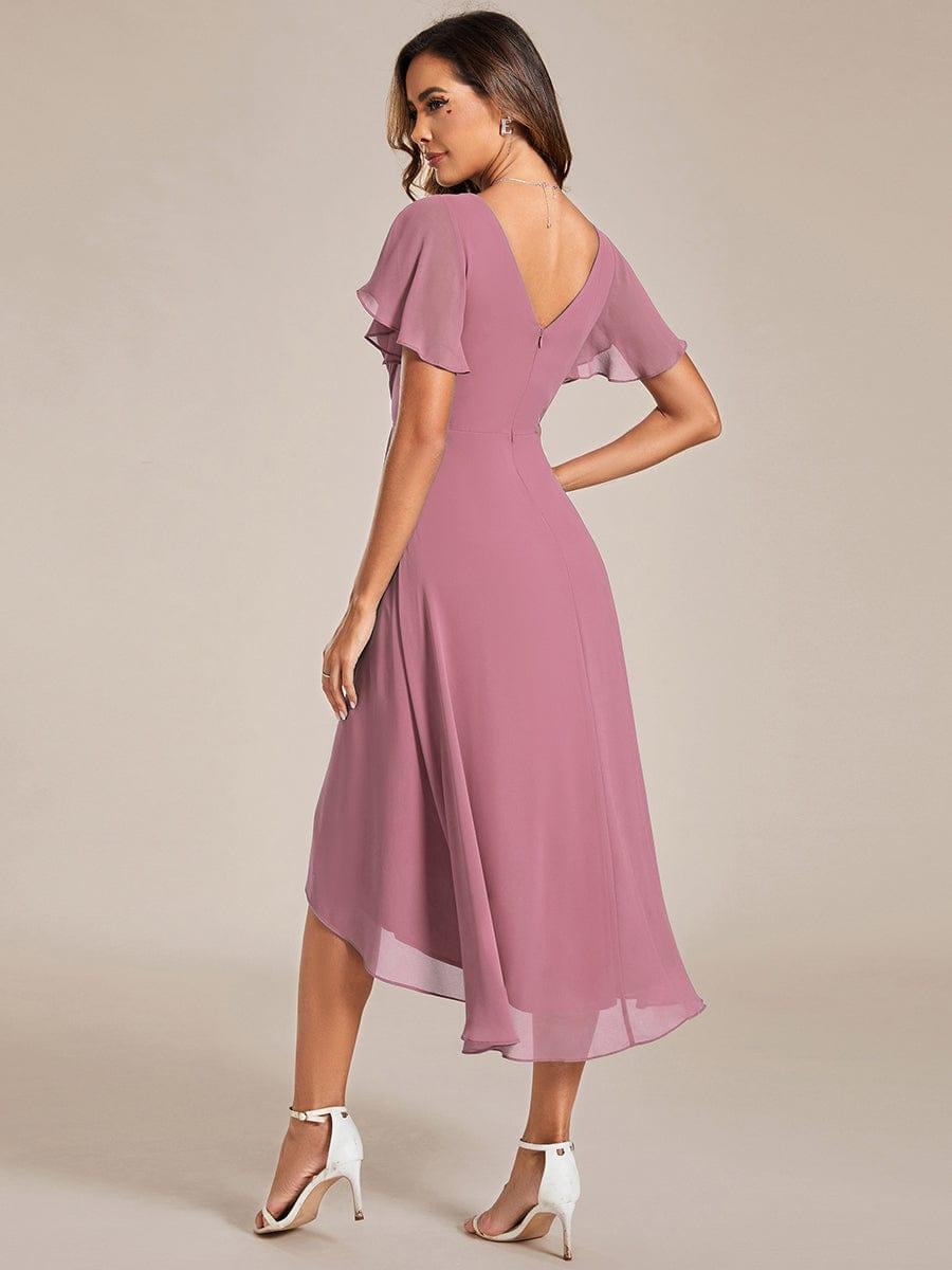ever FAYE|Plus Size Pleated Midi Ruffles Sleeve Chiffon Bridesmaid Dress