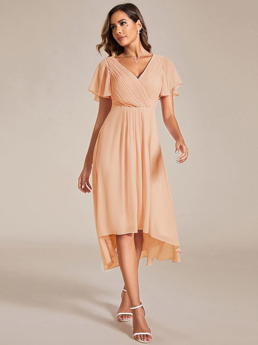 ever FAYE|Plus Size Pleated Midi Ruffles Sleeve Chiffon Bridesmaid Dress