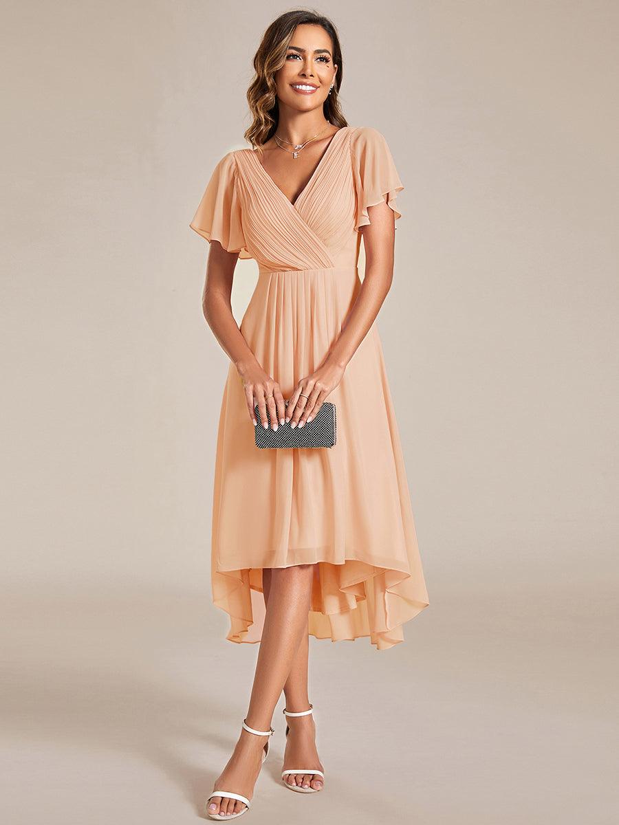 ever FAYE|Plus Size Pleated Midi Ruffles Sleeve Chiffon Bridesmaid Dress