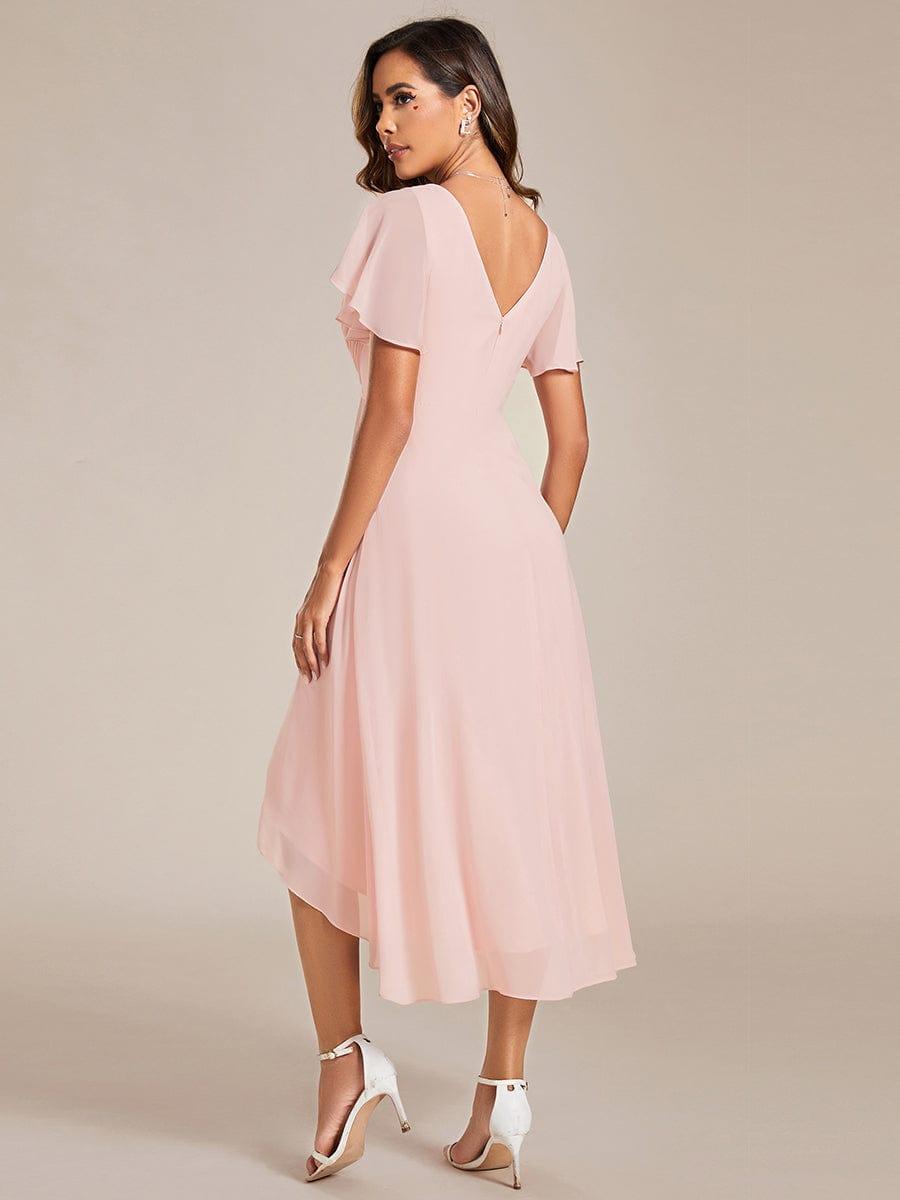 ever FAYE|Plus Size Pleated Midi Ruffles Sleeve Chiffon Bridesmaid Dress