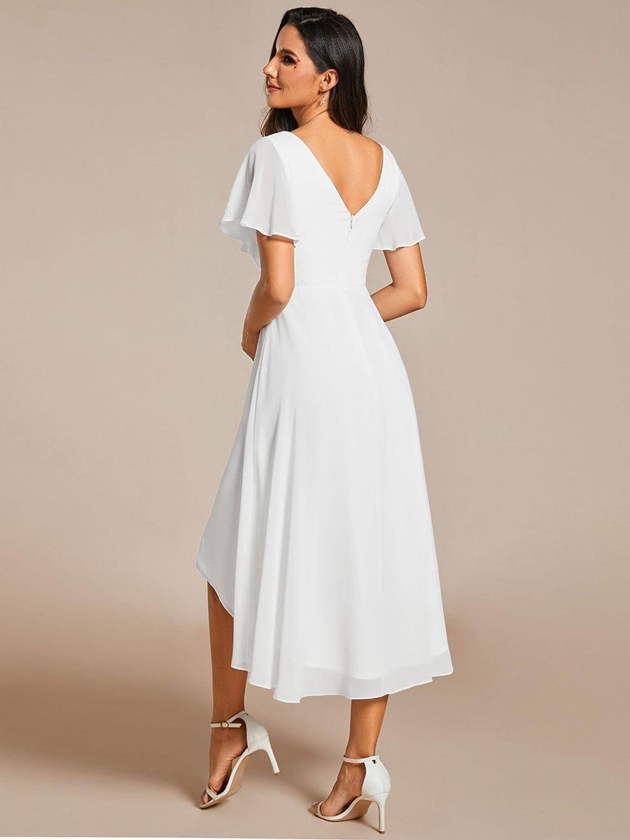 ever FAYE|Plus Size Pleated Midi Ruffles Sleeve Chiffon Bridesmaid Dress