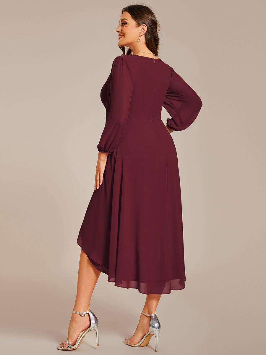 ever BRIAR|3/4 Sleeves Asymmetrical Hem A-Line Midi Bridesmaid Dress