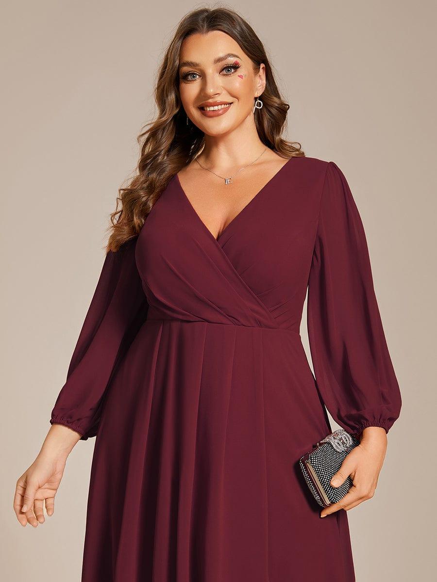 ever BRIAR|3/4 Sleeves Asymmetrical Hem A-Line Midi Bridesmaid Dress