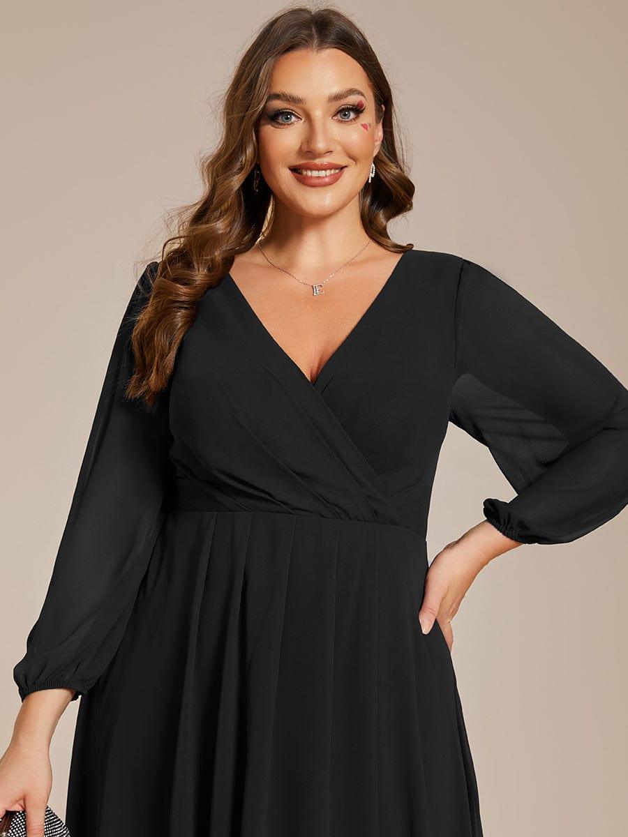 ever BRIAR|3/4 Sleeves Asymmetrical Hem A-Line Midi Bridesmaid Dress