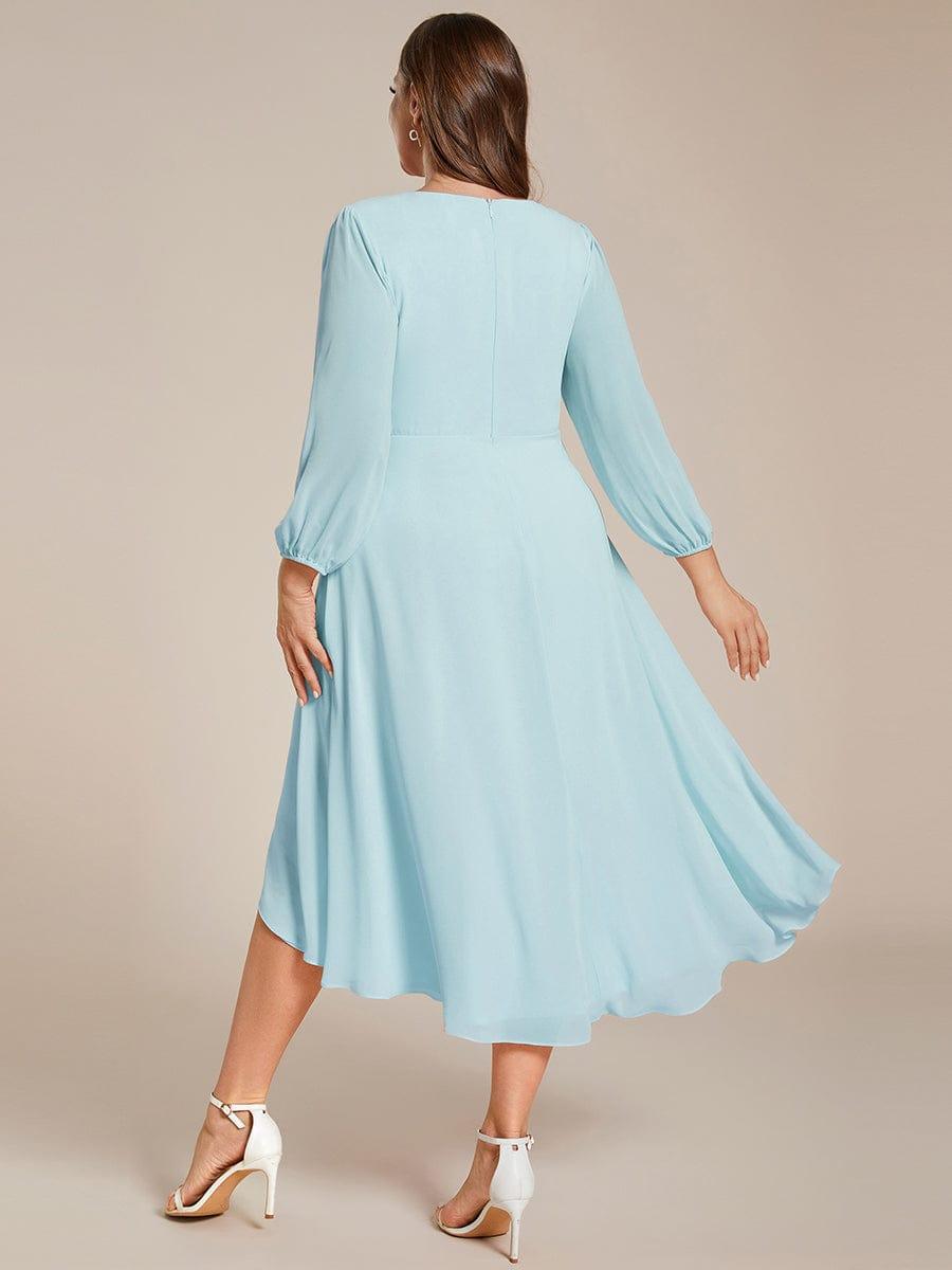 ever BRIAR|3/4 Sleeves Asymmetrical Hem A-Line Midi Bridesmaid Dress