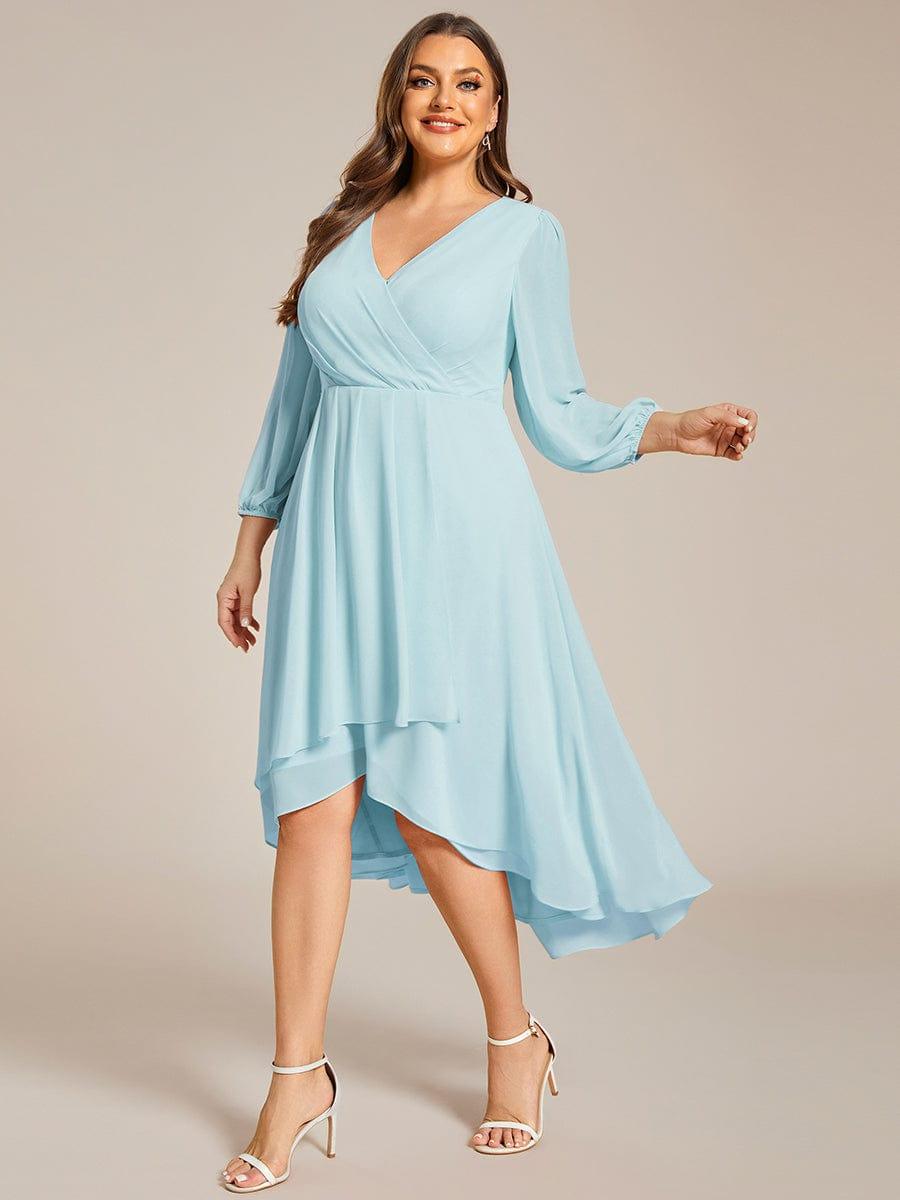 ever BRIAR|3/4 Sleeves Asymmetrical Hem A-Line Midi Bridesmaid Dress