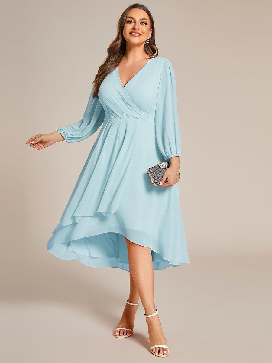 ever BRIAR|3/4 Sleeves Asymmetrical Hem A-Line Midi Bridesmaid Dress