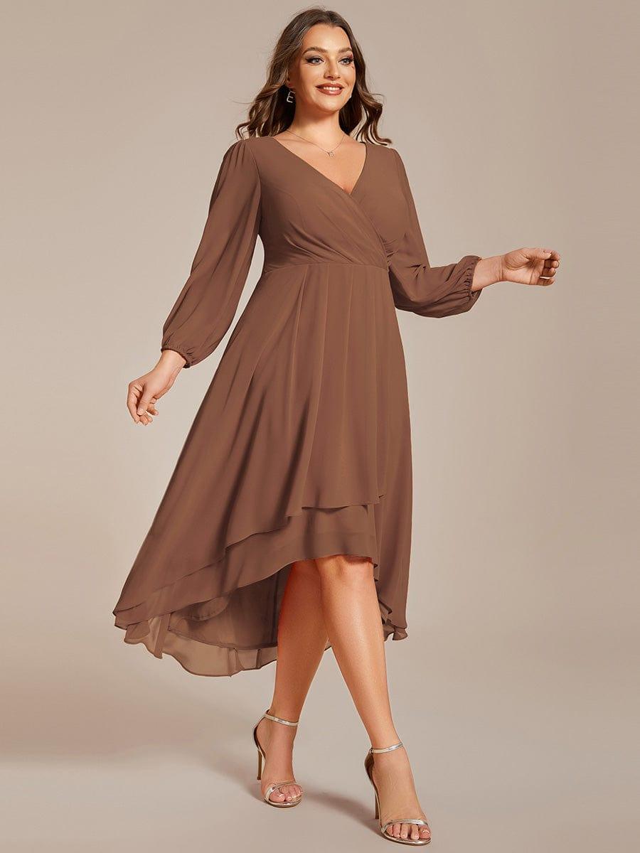 ever BRIAR|3/4 Sleeves Asymmetrical Hem A-Line Midi Bridesmaid Dress