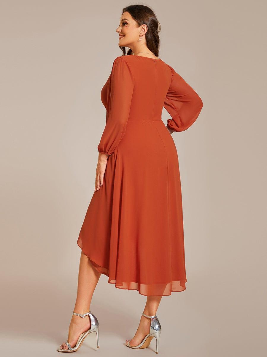 ever BRIAR|3/4 Sleeves Asymmetrical Hem A-Line Midi Bridesmaid Dress