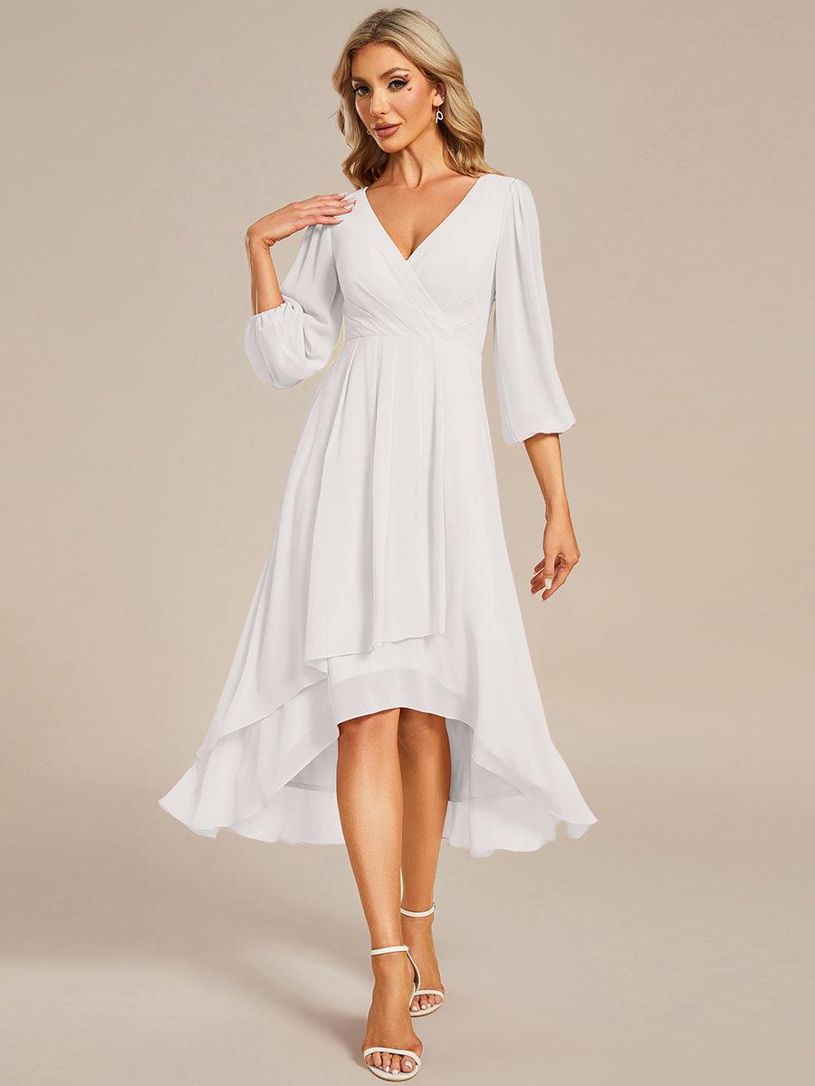 ever BRIAR|See-Through 3/4 Sleeves V-Neck A-Line Chiffon Wedding Guest Dress