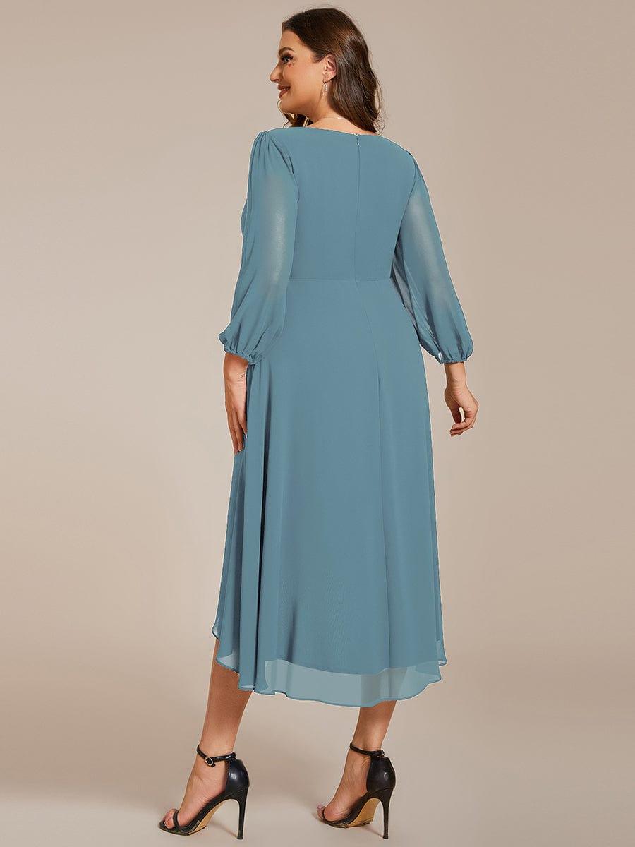 ever BRIAR|3/4 Sleeves Asymmetrical Hem A-Line Midi Bridesmaid Dress