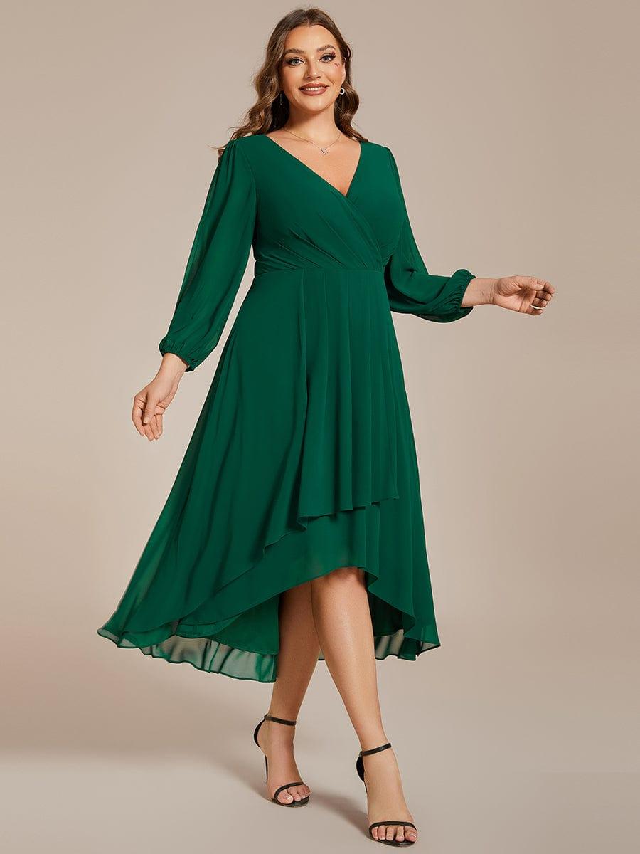 ever BRIAR|3/4 Sleeves Asymmetrical Hem A-Line Midi Bridesmaid Dress