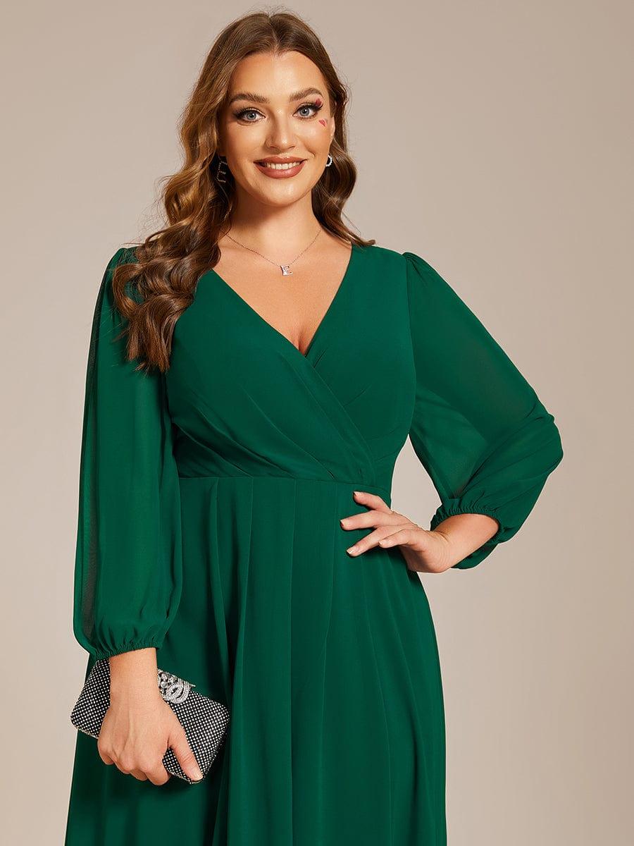 ever BRIAR|3/4 Sleeves Asymmetrical Hem A-Line Midi Bridesmaid Dress