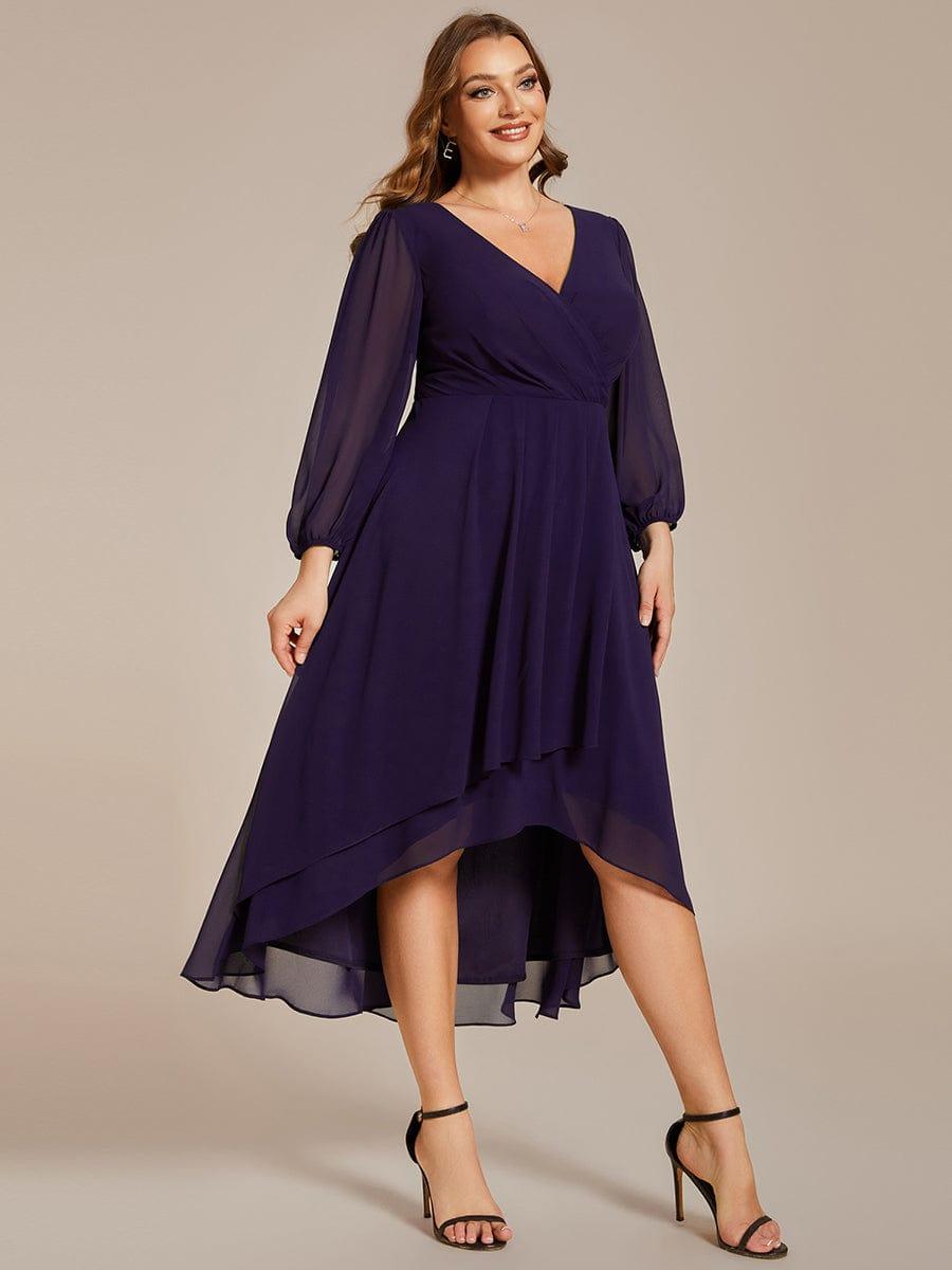ever BRIAR|3/4 Sleeves Asymmetrical Hem A-Line Midi Bridesmaid Dress