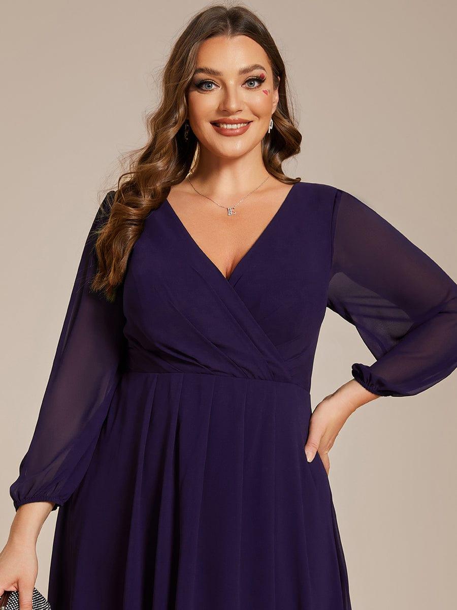 ever BRIAR|3/4 Sleeves Asymmetrical Hem A-Line Midi Wedding Guest Dress