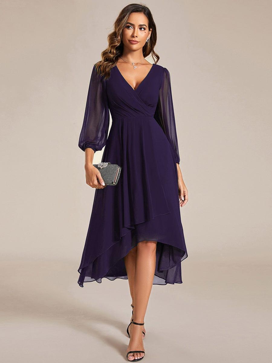 ever BRIAR|3/4 Sleeves Asymmetrical Hem A-Line Midi Bridesmaid Dress
