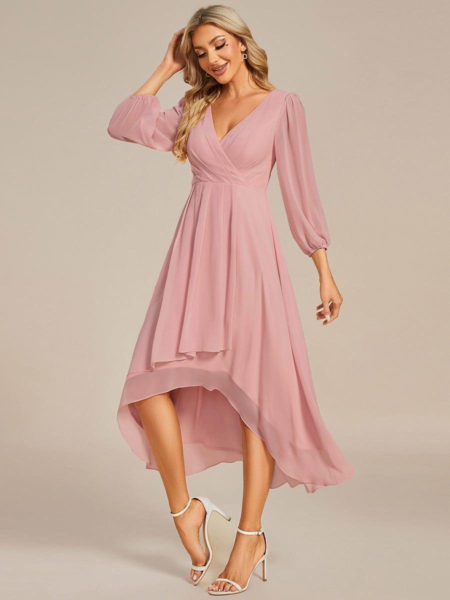 ever BRIAR|3/4 Sleeves Asymmetrical Hem A-Line Midi Bridesmaid Dress