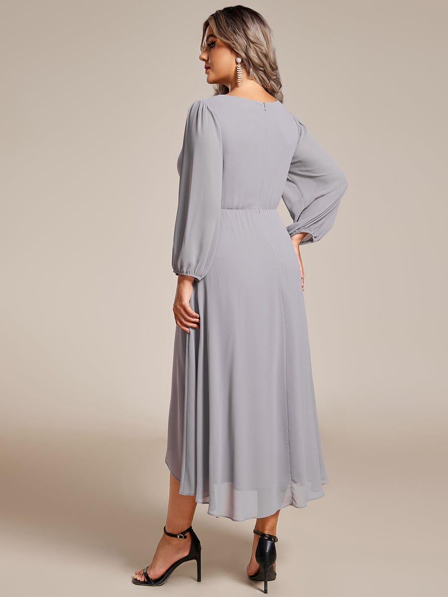 ever BRIAR|3/4 Sleeves Asymmetrical Hem A-Line Midi Wedding Guest Dress