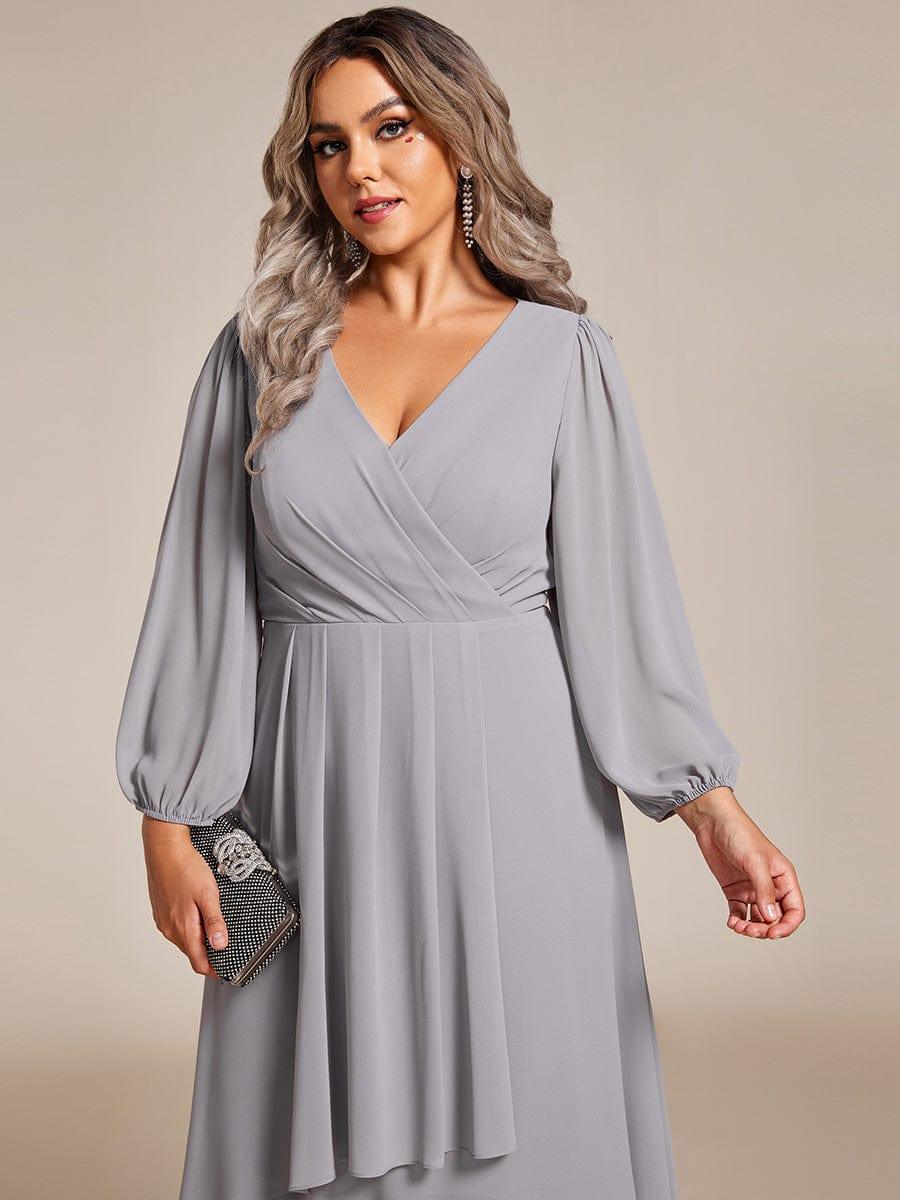ever BRIAR|3/4 Sleeves Asymmetrical Hem A-Line Midi Bridesmaid Dress
