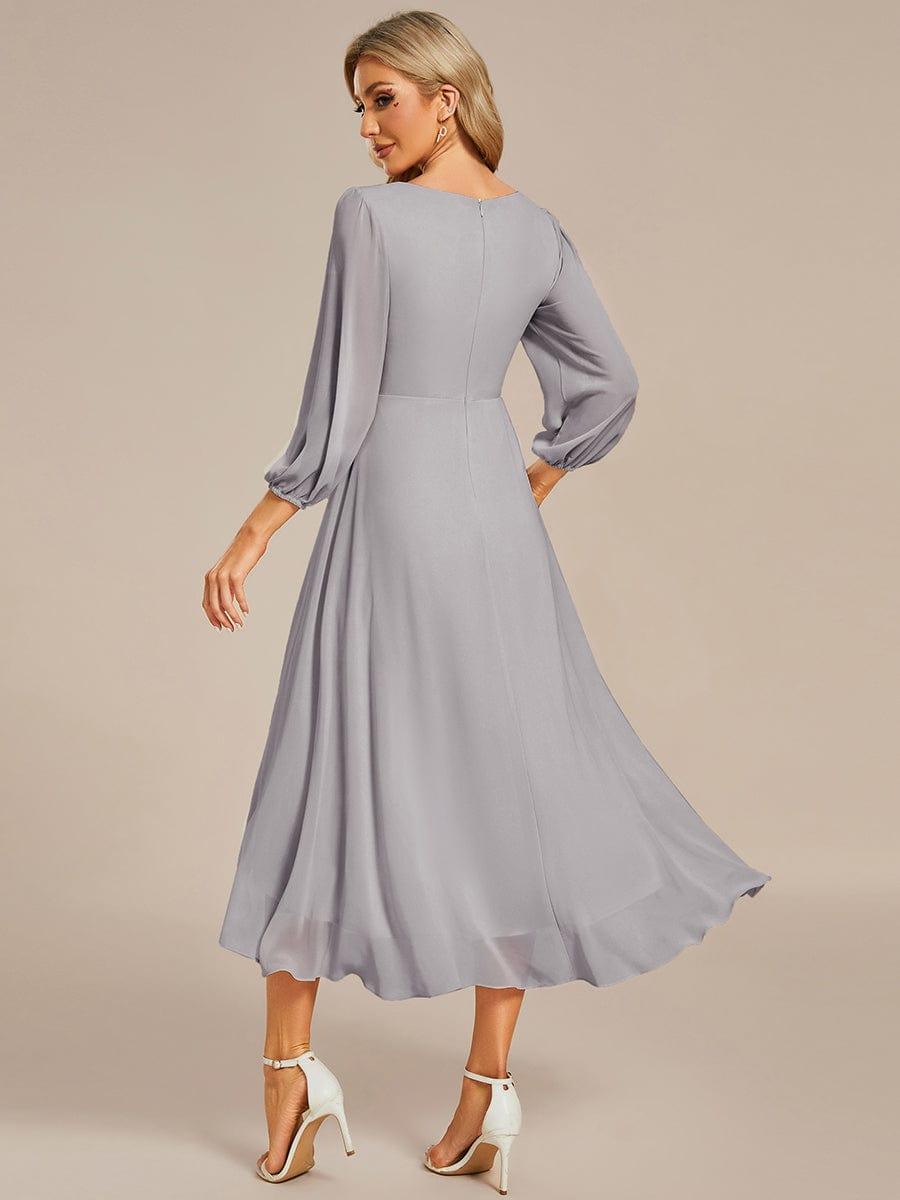 ever BRIAR|3/4 Sleeves Asymmetrical Hem A-Line Midi Bridesmaid Dress