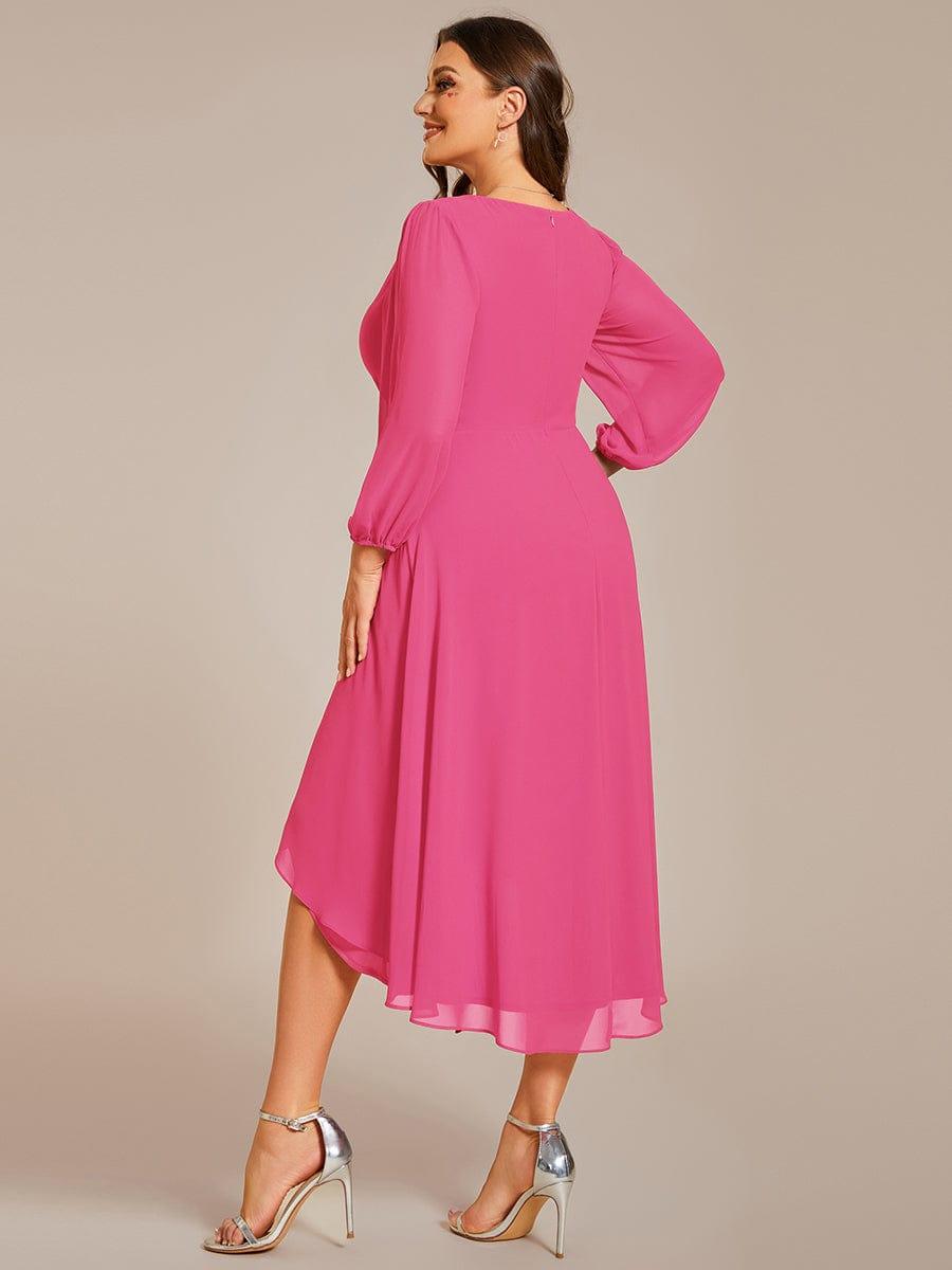 ever BRIAR|3/4 Sleeves Asymmetrical Hem A-Line Midi Bridesmaid Dress