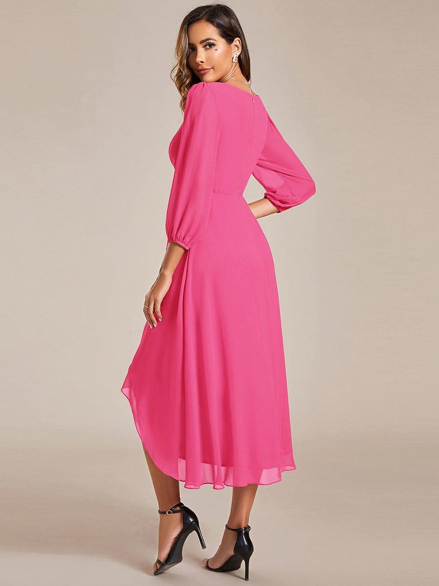 ever BRIAR|3/4 Sleeves Asymmetrical Hem A-Line Midi Bridesmaid Dress